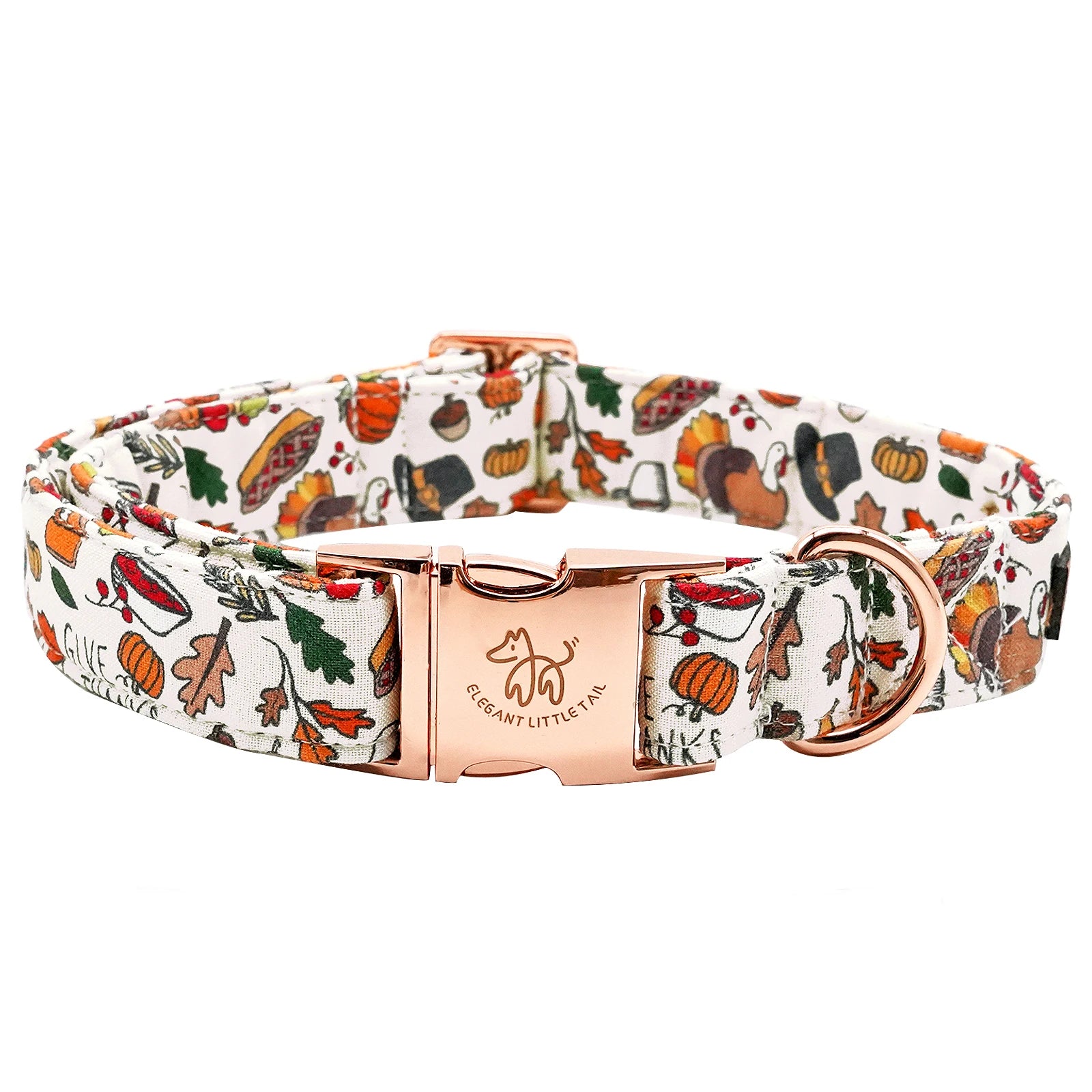 Elegant little tail Dog Collar with Bow - Fall Dog Collar Bow Thanksgiving Turkey Bow Girl Boy Pet Collar Soft Dog Bowtie Collar