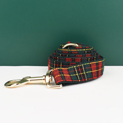 Plaid Dog Collar & Leash Set
