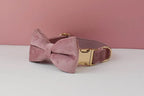 Light Purple Velvet Dog Collar And Leash Set For Dogs Custom Engraved Nameplate Pet Supplies Dog Leash Velvet05