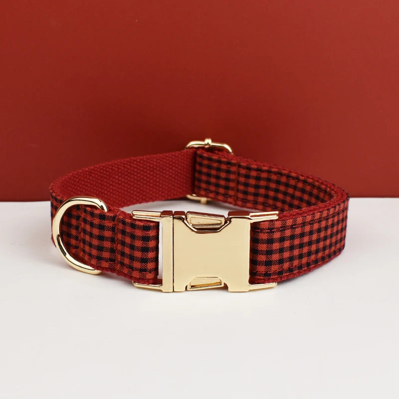 Plaid Dog Collar & Leash Set