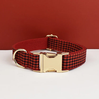 Plaid Dog Collar & Leash Set