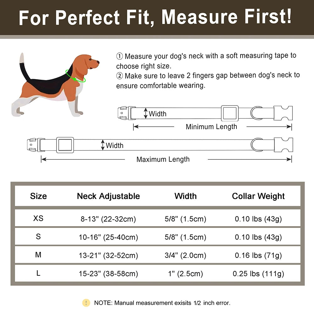 PU Leather Dog Collar with Engraved ID Tag