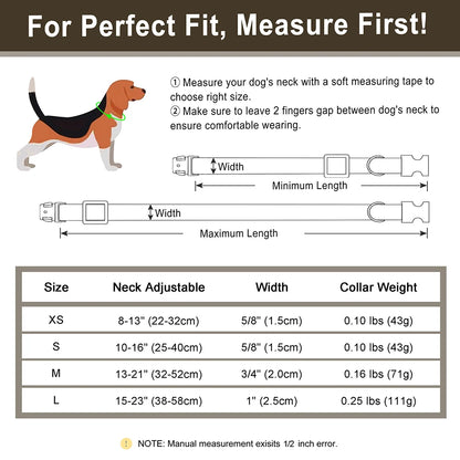 PU Leather Dog Collar with Engraved ID Tag