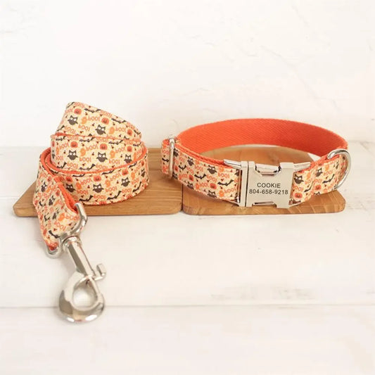 Halloween Bat Dog Collar & Leash Set