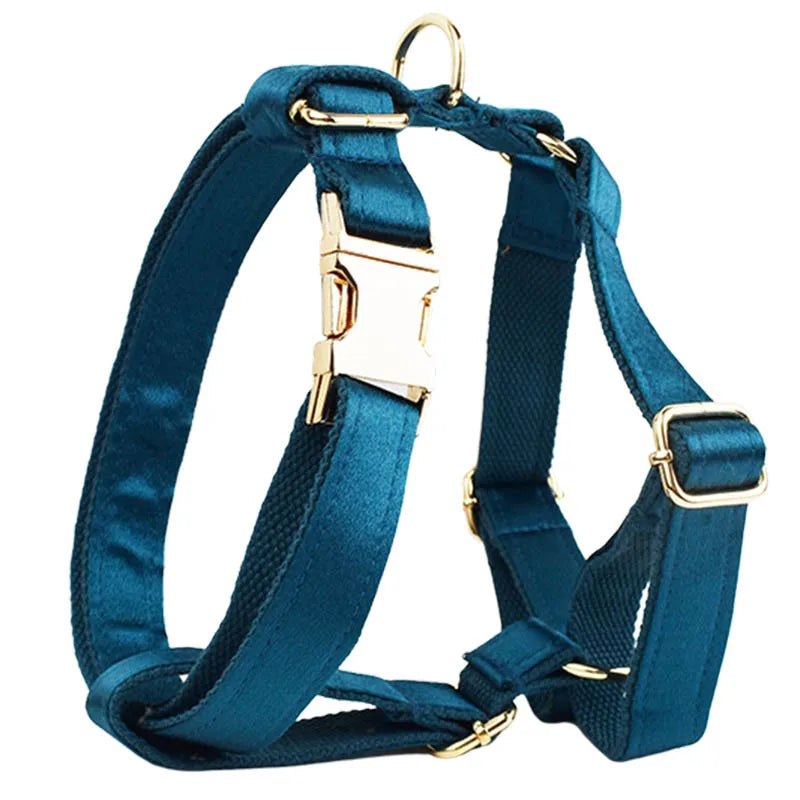 Personalized Collar Harness for Dog Custom Engraved Name Collar Bow tie Puppy Leash Lead Soft Harness for Small Medium Big Dog
