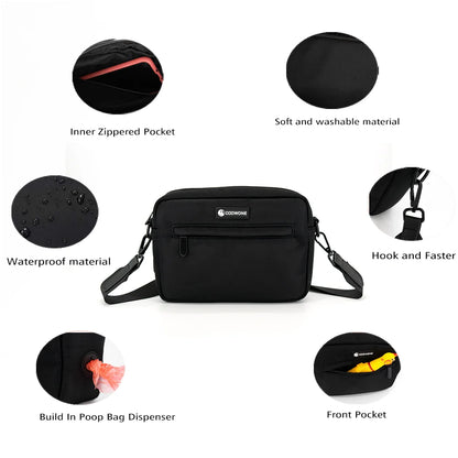 Black GoGo Bag on dog — pet accessory close-up | Cutie Paw Co.