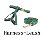 Dark Green Corduroy Dog Collar And Leash Set For Dogs Custom Engraved Nameplate Pet Supplies Dog Leash Corduroy04
