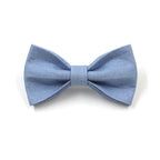 Light Blue Denim Dog Collar with Name Personalized Dog Collar and Leash Set for Small Medium Large Dogs Bowtie Dog Harness Girl