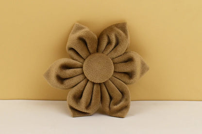 Khaki Velvet Dog Collar & Leash Set