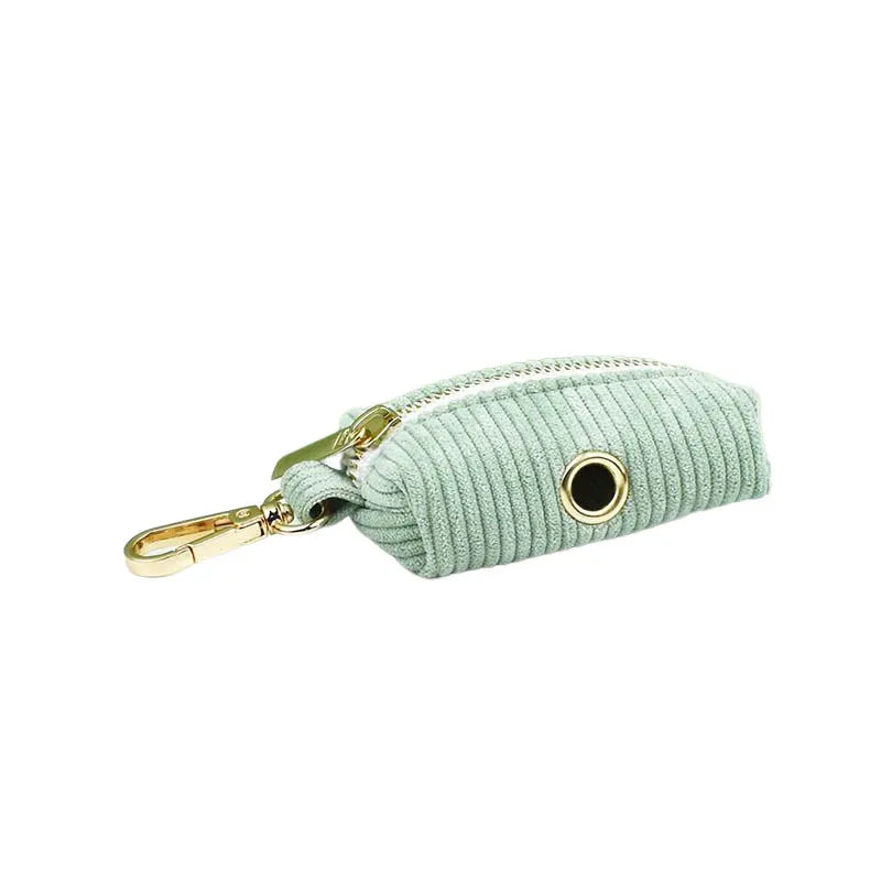 Light Green Corduroy Dog Collar & Leash Set