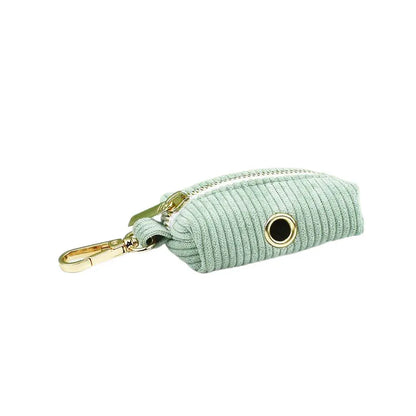 Light Green Corduroy Dog Collar & Leash Set