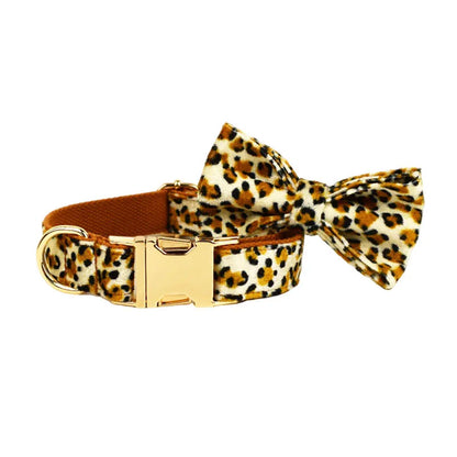 Leopard Print Dog Collar, Leash & Harness Set