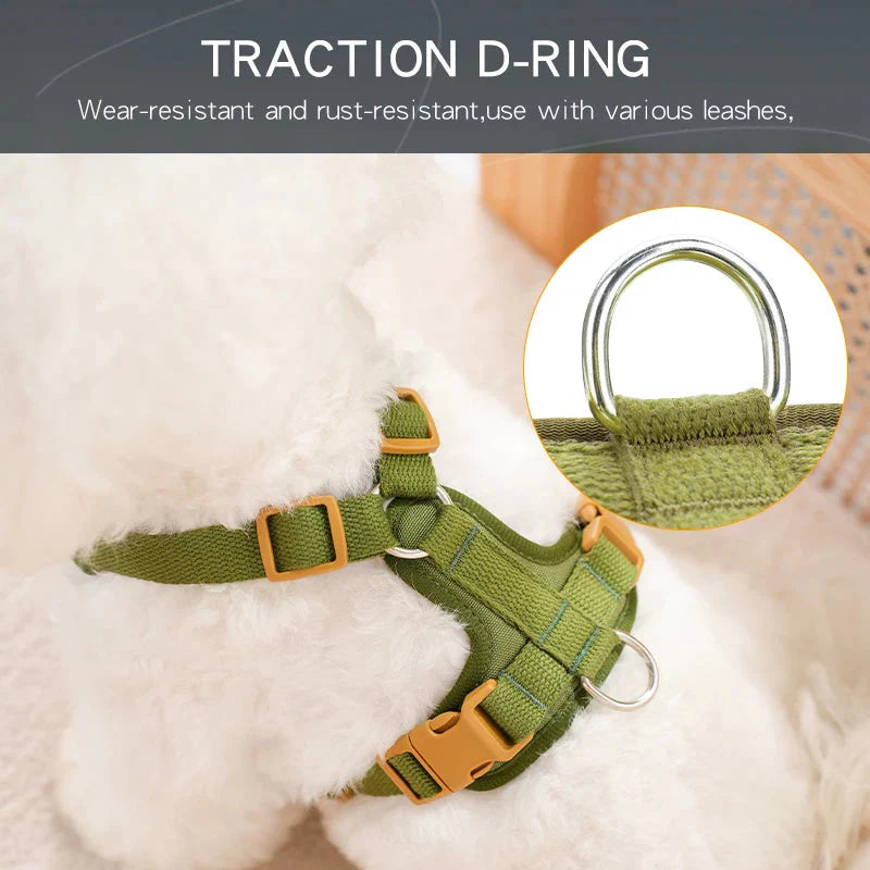 Retro Pet Harness on dog — dog harness close-up | Cutie Paw Co.