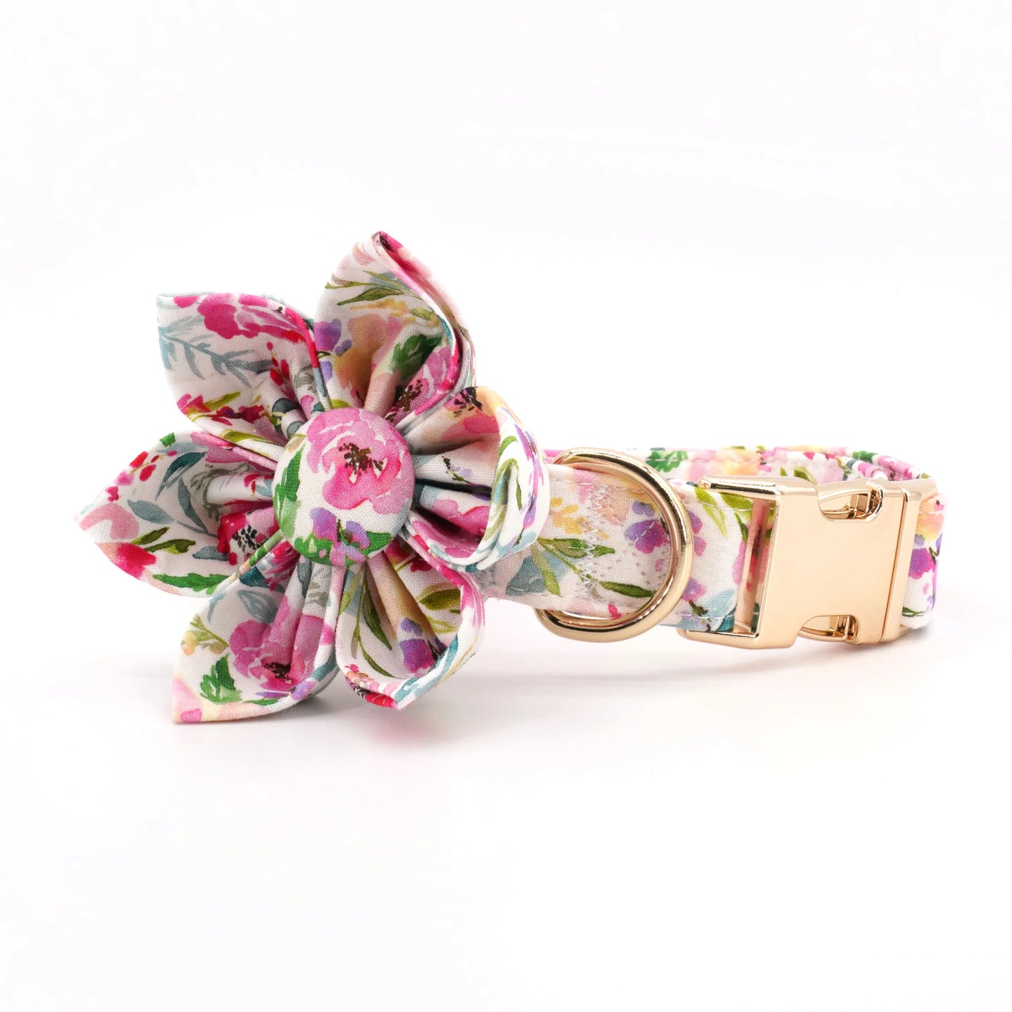 Summer Pink Floral Dog Collar
