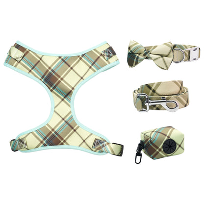 Duncan Plaid Collar, Harness & Leash Set