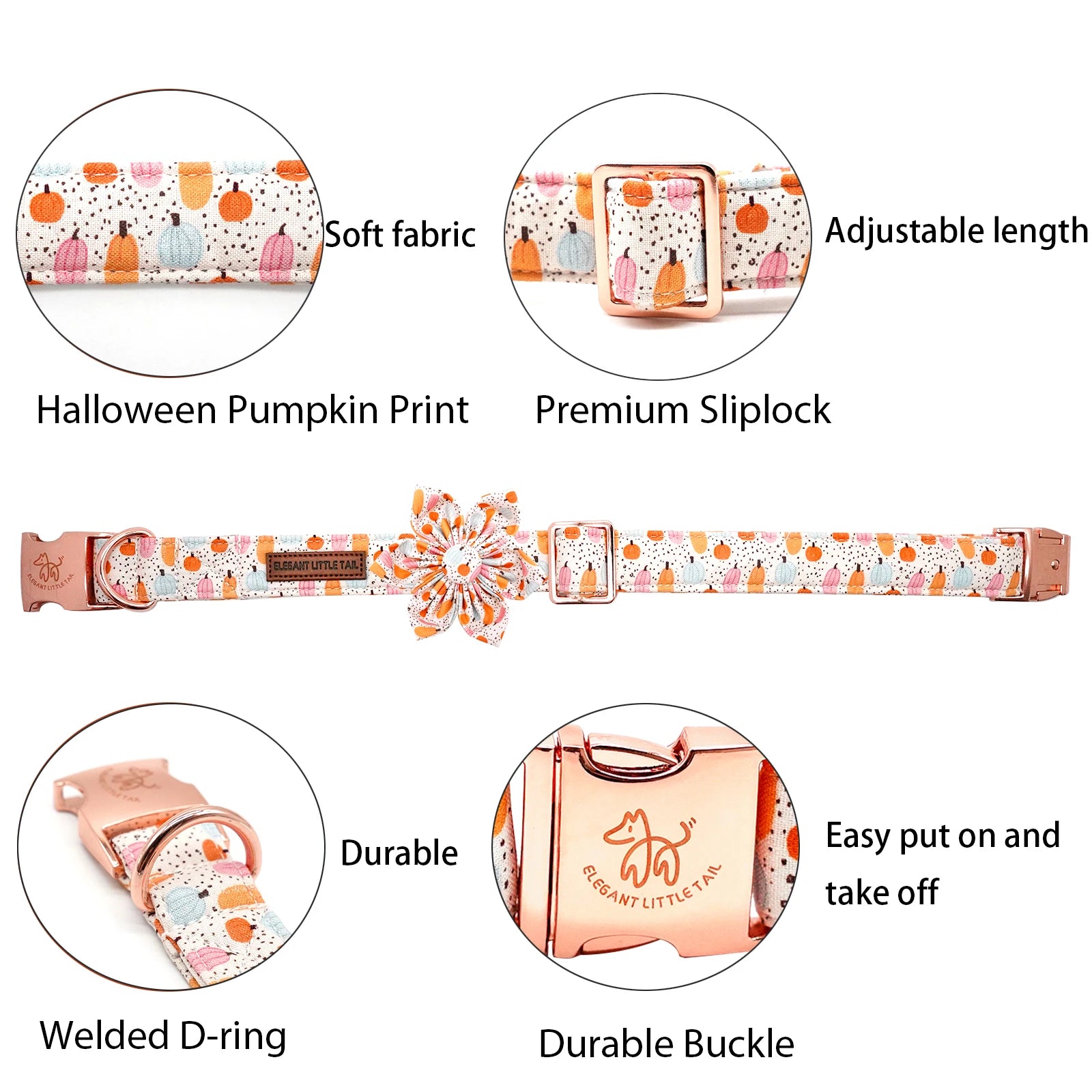 Pretty Pumpkin Patch Collar and Leash