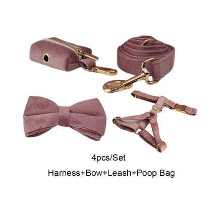 Light Purple Velvet Dog Collar & Leash Set detail view | Cutie Paw Co.