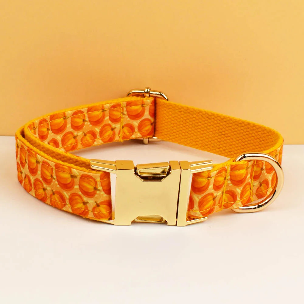 Halloween Personalized Dog Collar with Free Engraving ID Name Tag Pet Accessory Set with Matching Leash And Harness