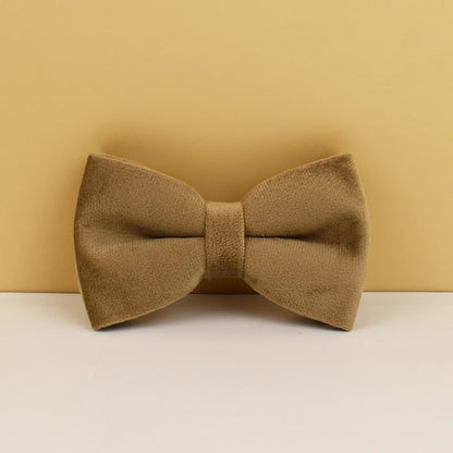 Khaki Velvet Dog Collar & Leash Set