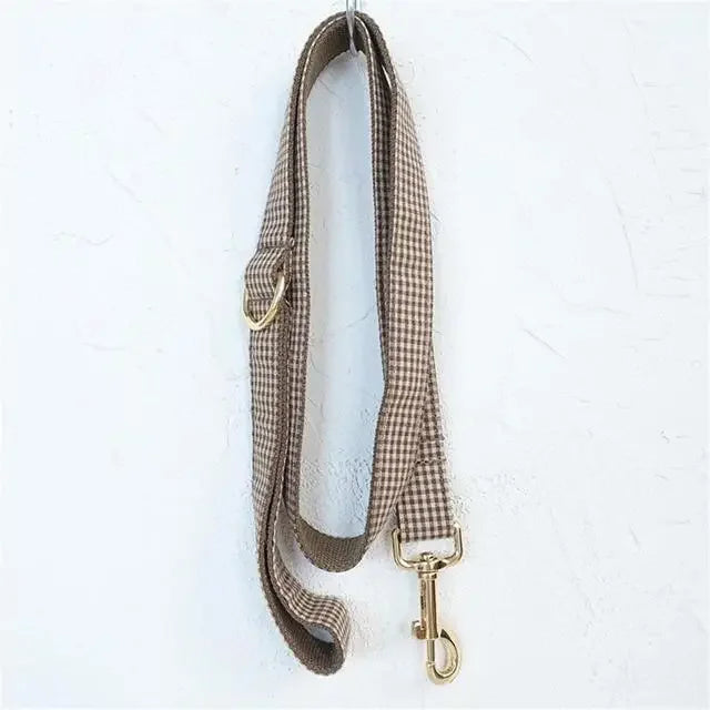 Coffee Brown Dog Collar & Leash Set