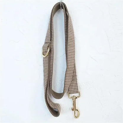 Coffee Brown Dog Collar & Leash Set