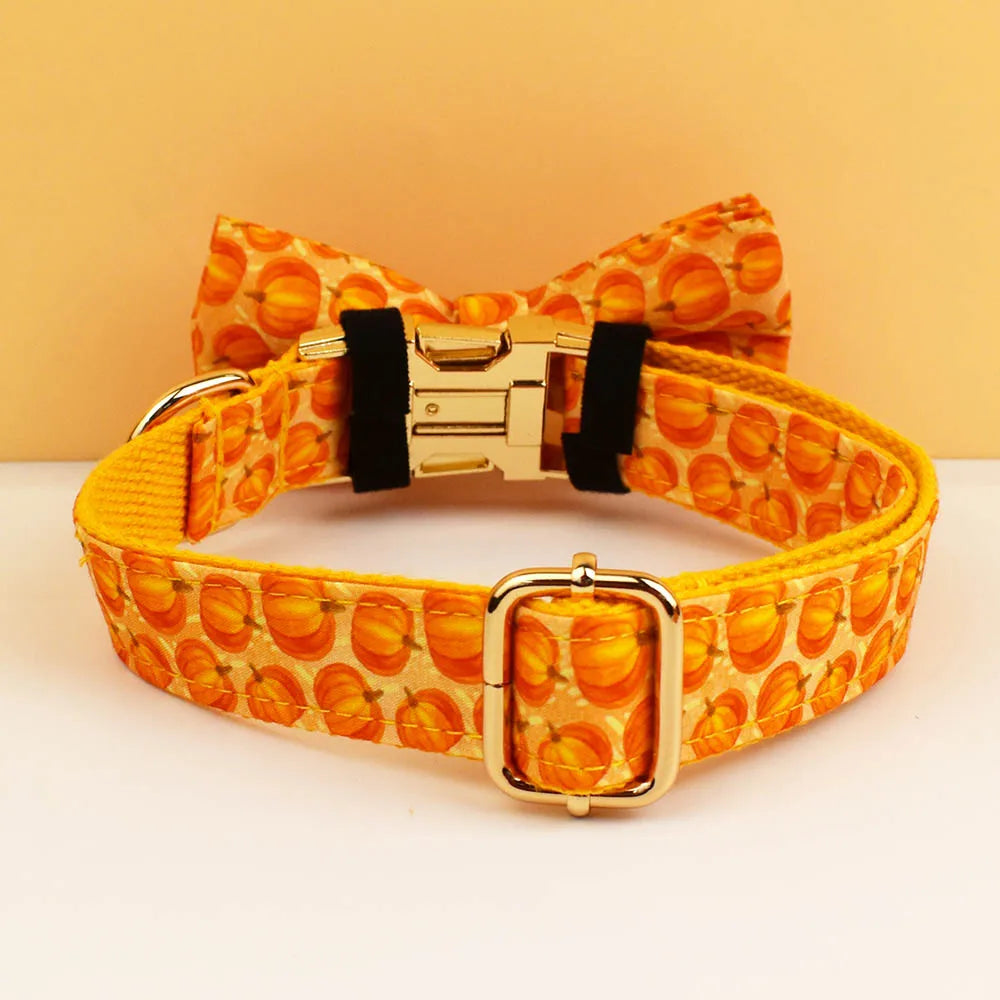 Halloween Personalized Dog Collar with Free Engraving ID Name Tag Pet Accessory Set with Matching Leash And Harness