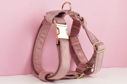 Light Purple Velvet Dog Collar & Leash Set