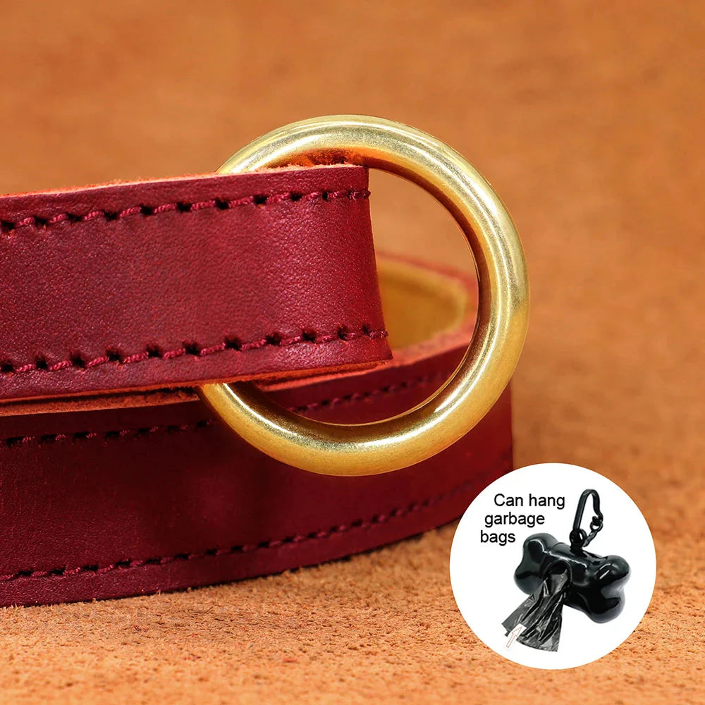 The Classic Leather Lead detail view | Cutie Paw Co.