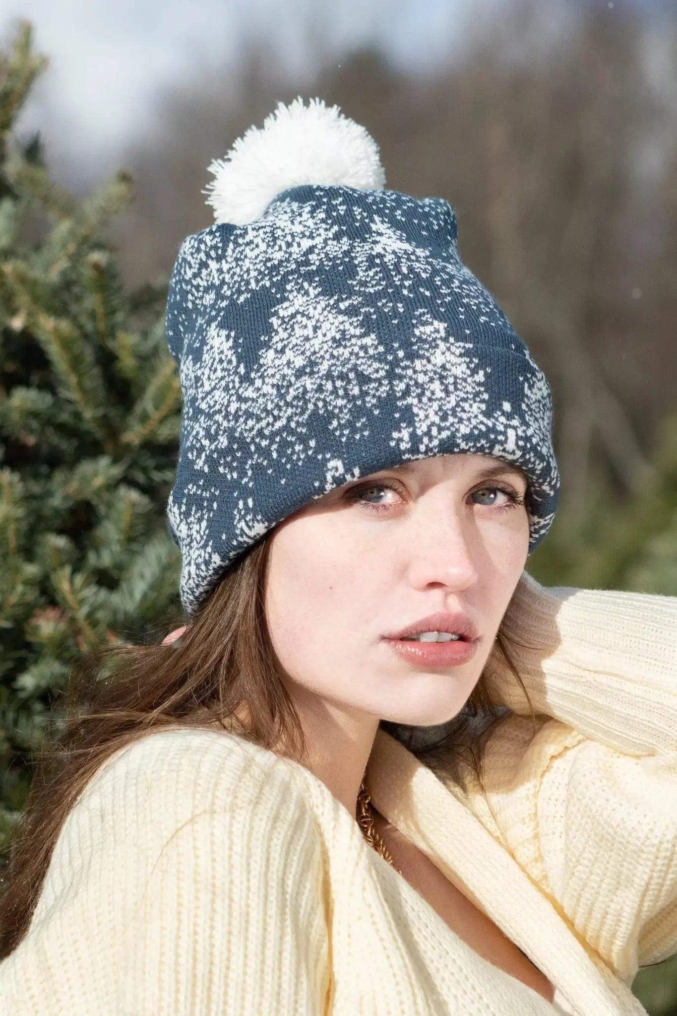 Siberian Spruce Winter Hat with Pom Pom on dog — pet accessory close-up | Cutie Paw Co.
