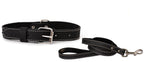 Traditional Style Leather Collar and Leash Set