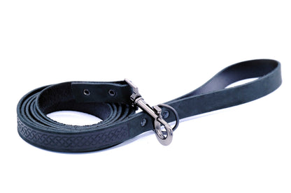 Celtic Sport Midnight Black Leather Dog Leash | Cutie Paw Co.