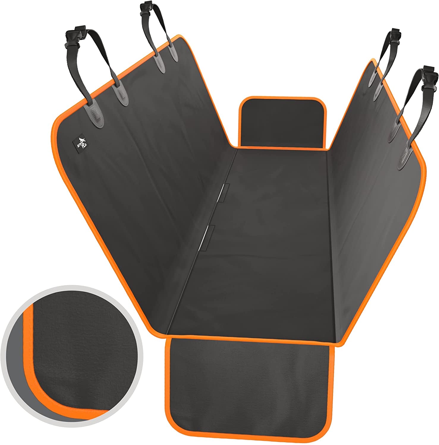 Dog Car Seat Cover Car Seat Protector- Dog Seat Cover for Back Seat of Suvs, Trucks, Cars - Waterproof & Convertible Hammock for Car Backseat - Travel Accessories -Orange, XL