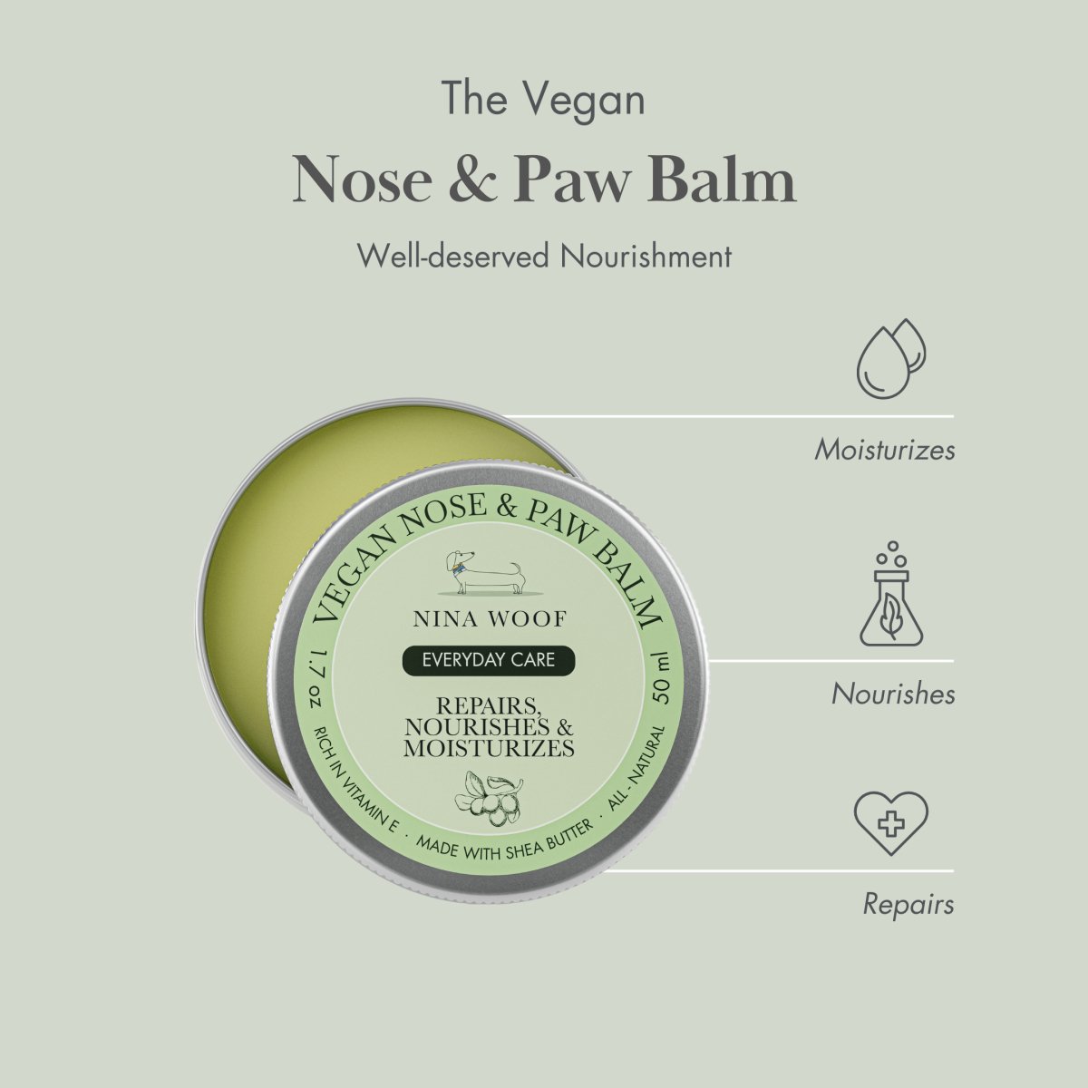 Dog Vegan Nose and Paw Balm detail view | Cutie Paw Co.
