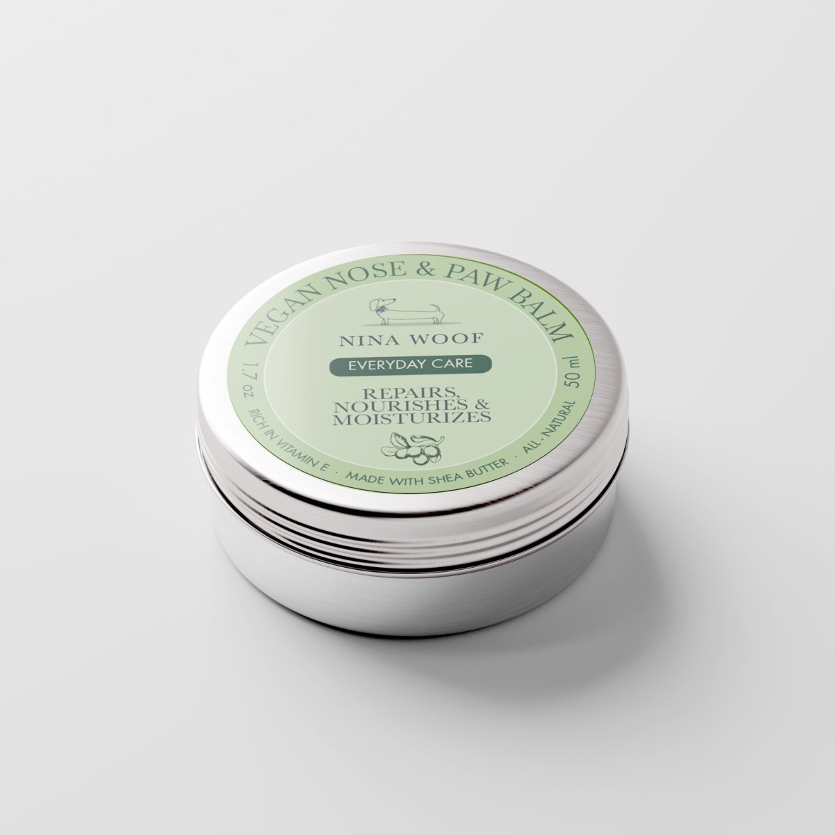 Dog Vegan Nose and Paw Balm on dog — pet accessory close-up | Cutie Paw Co.