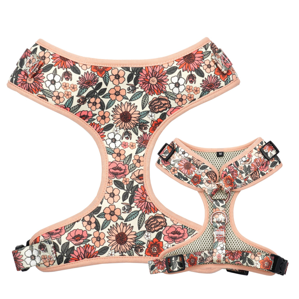 Wildflower Collar, Harness, Leash, Waste Bag Holder, Bandana, Flower, and Bow