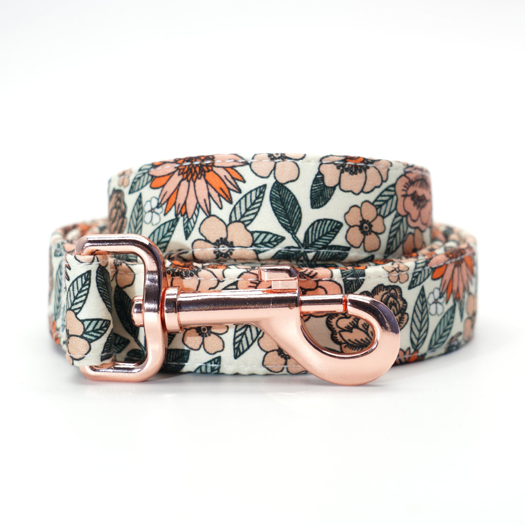 Wildflower Collar, Harness, Leash, Waste Bag Holder, Bandana, Flower, and Bow