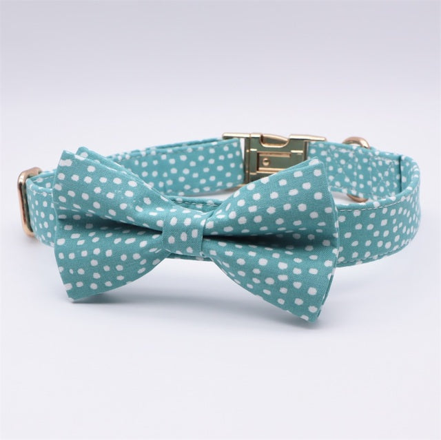 Blue Fawn Collar, Bow/Bowtie, and Leash