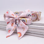Boho Rainbow Collar, Bow, and Leash