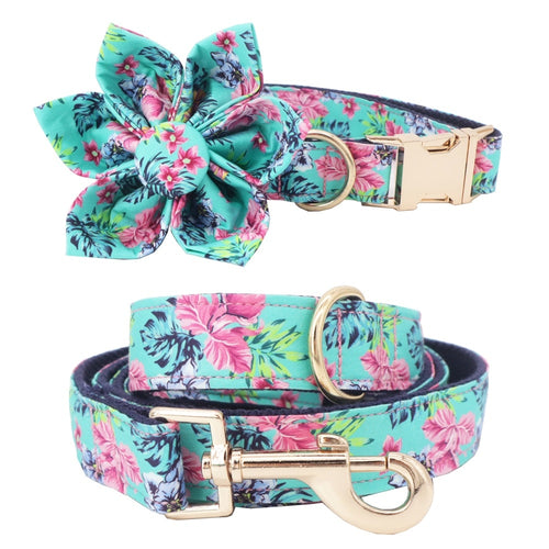 Aloha Vibe Collar, Leash, and Flower