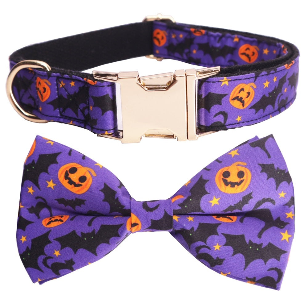 Spooky Night Collar and Bow Tie or Flower