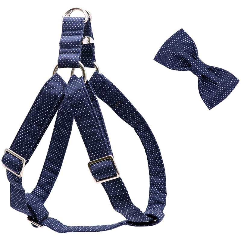 Knoxy Navy Harness, Bow/bowtie, and Leash