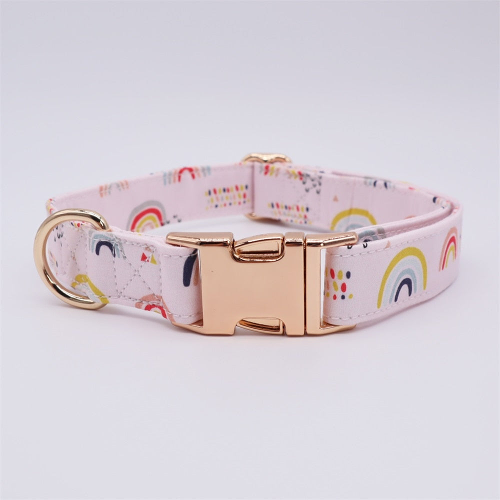 Boho Rainbow Collar, Bow, and Leash