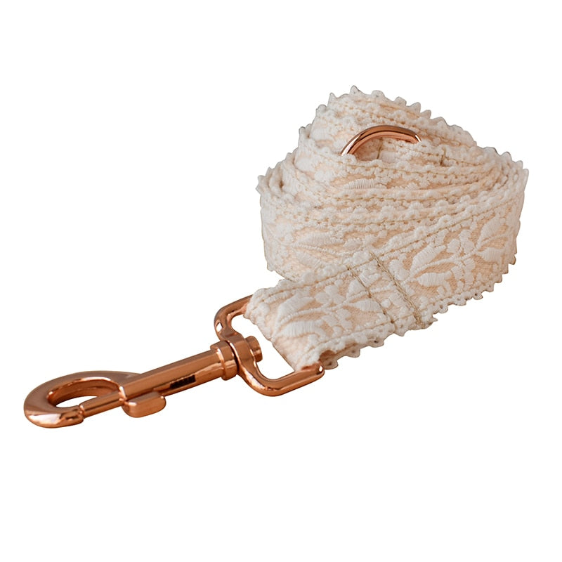 Chic Collar and Leash with Flower
