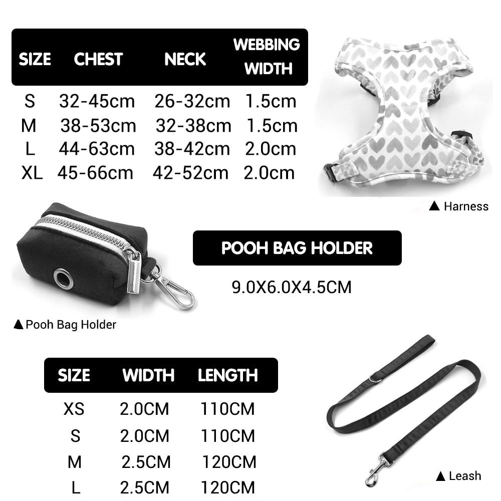Bella Blueberry Collar, Harness, Leash, Bow, and Waste Bag Holder