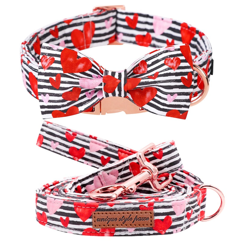 Heart Attack Collar, Leash, and Bow