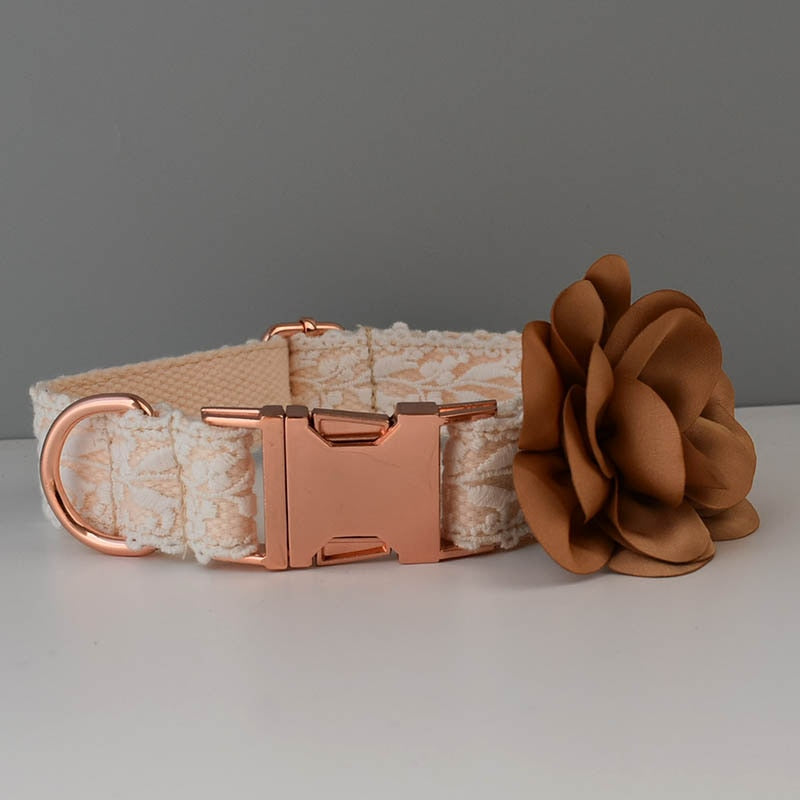 Chic Collar and Leash with Flower