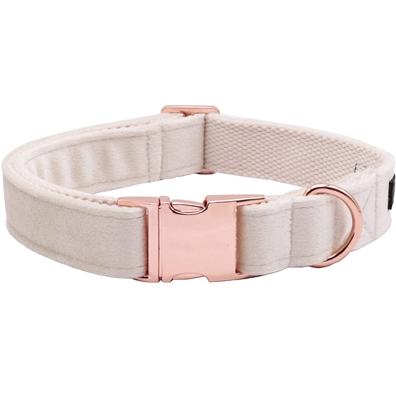 Grace Rose Gold Collar, Harness, Leash, Poop Bag, and Bow