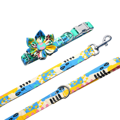 Abstract Collar, Harness & Leash Set