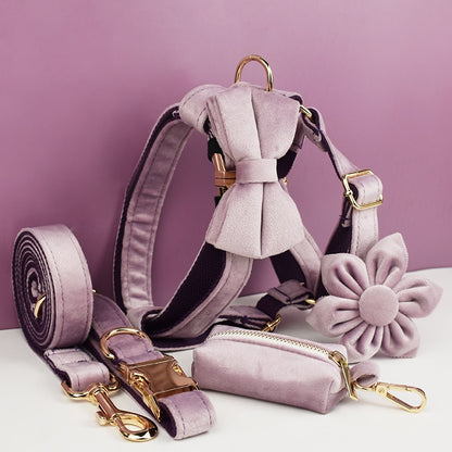 Shimmer Purple Collar and Harness Set