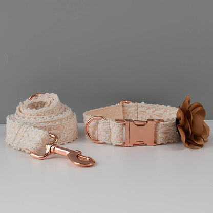 Chic Collar and Leash with Flower